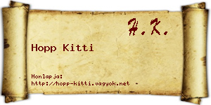 Hopp Kitti névjegykártya
